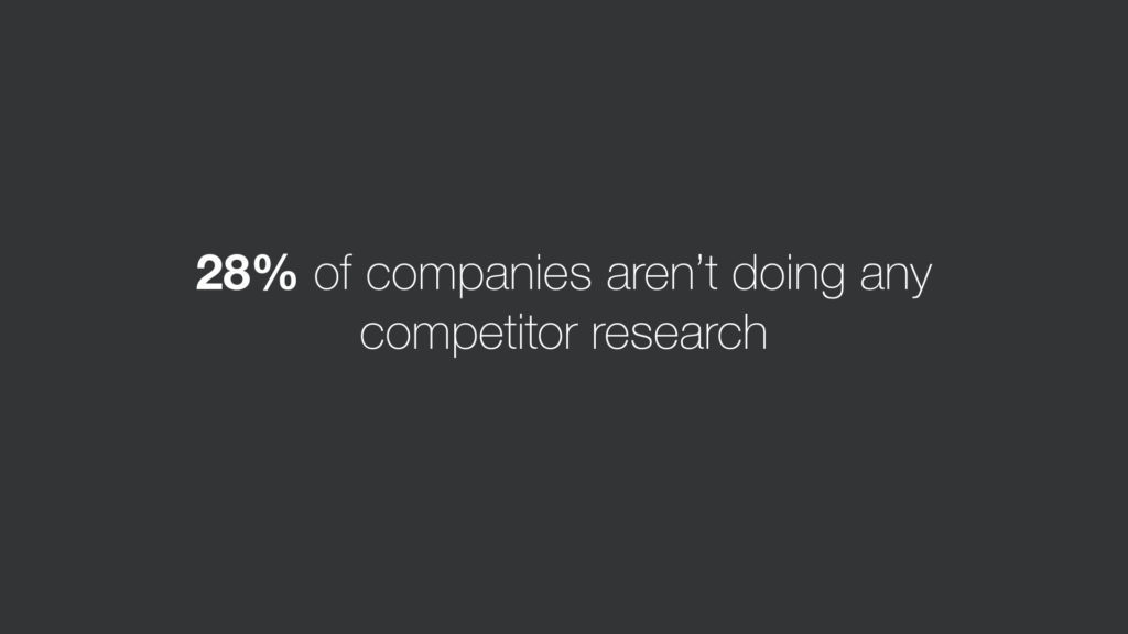 28 percent no competitors research