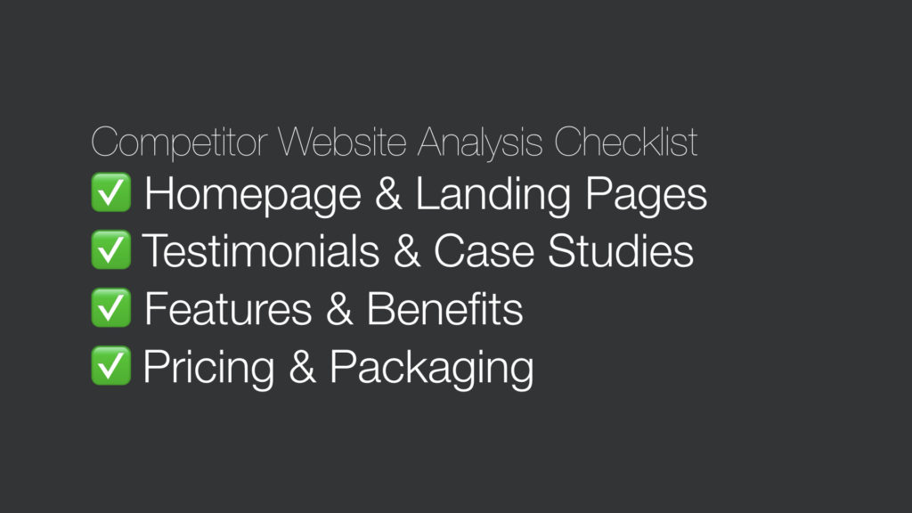 Competitor website analysis checklist