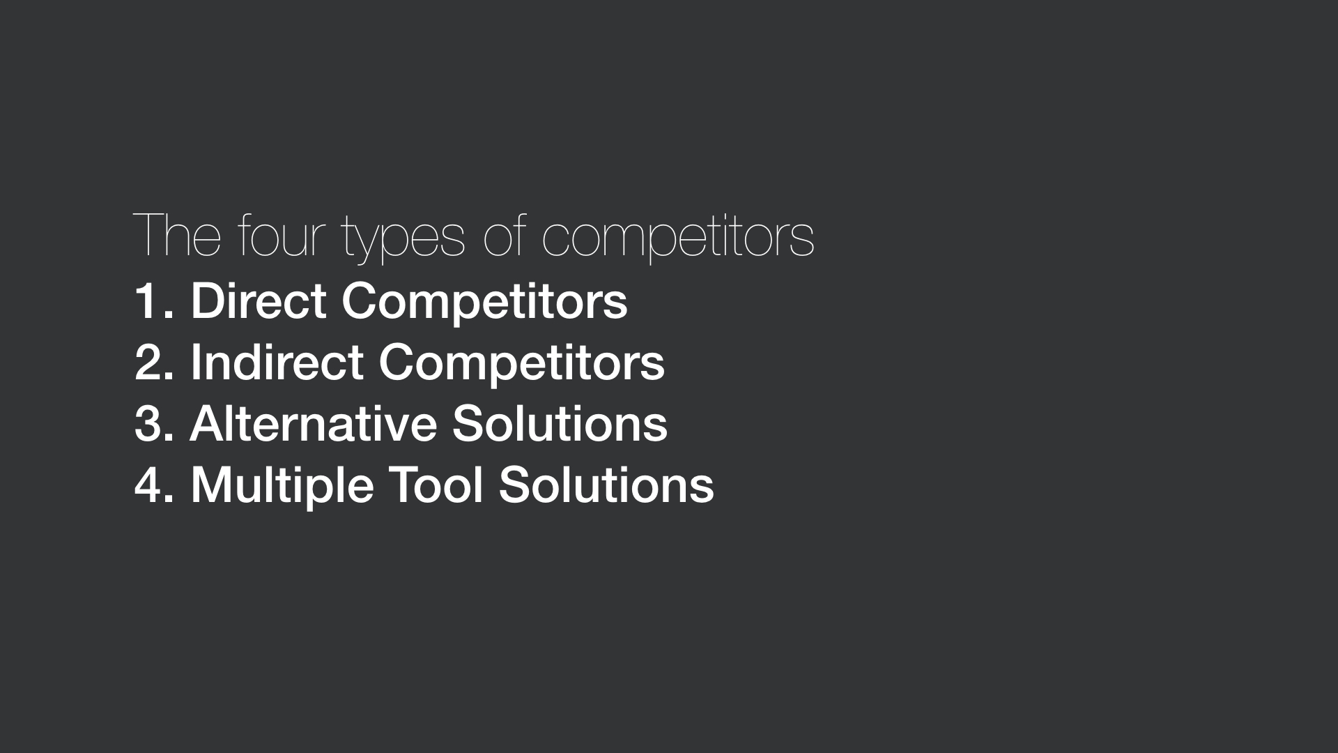 Type Of Competitors Type Of Competitors